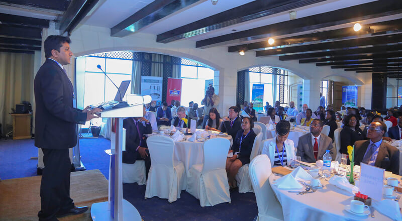 Crown Paints, Head of Sales, Rakesh Ranjan delivers his speech during the KPDA CEO Morning Learning Session.